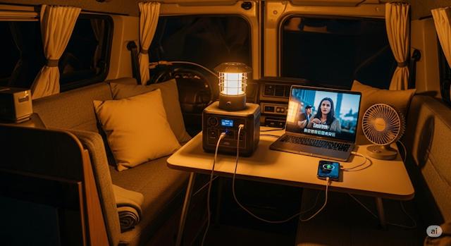車中泊でのポータブル電源の使い道