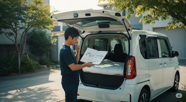 N-BOXで車中泊用ベッドを自作するときのポイント