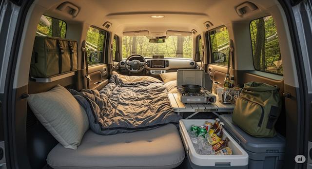 N-BOXの車中泊を快適にする段差解消の基本