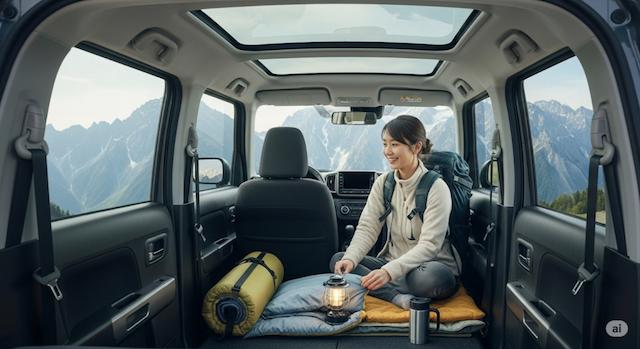 車中泊するにはタフトの車内は狭い?