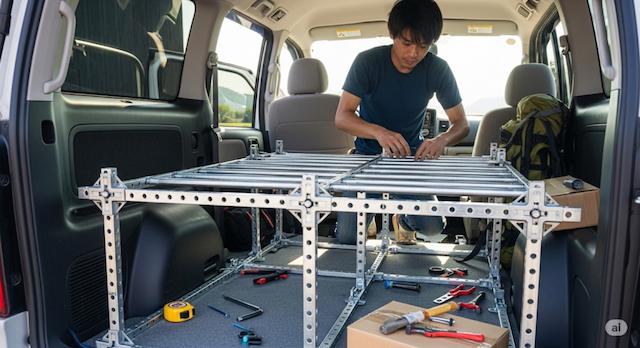 イレクターパイプを使ったベッドDIY