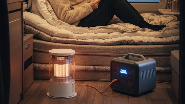 ヒーターは200W前後の低電力が安心