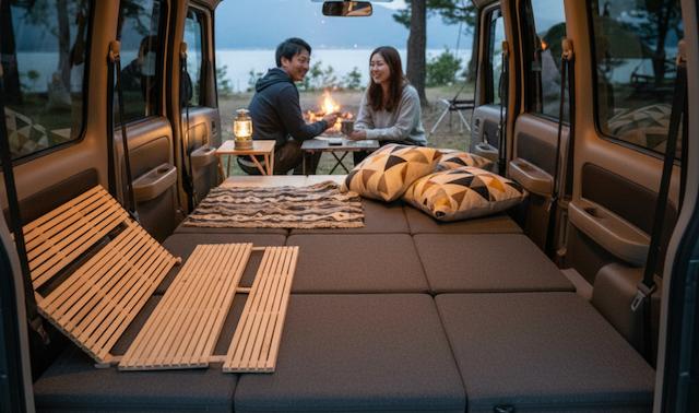 エブリイワゴンで車中泊 | 段差解消のアイデア集