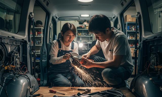 車内の改造で快適化を目指す