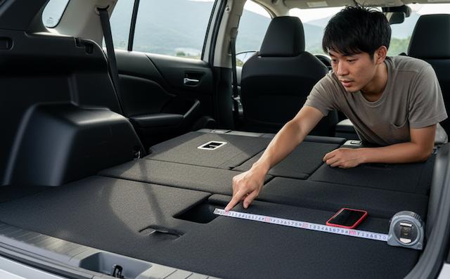 後席を倒した際の段差の大きさ