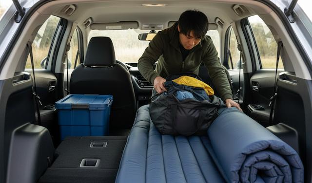 前席との隙間を埋める工夫